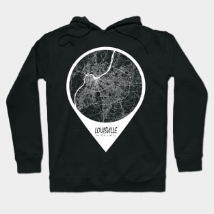 Louisville, Kentucky, USA City Map - Travel Pin Hoodie